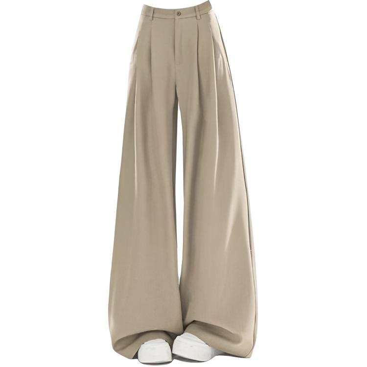 Sugarfunk Casual Pants Women's Khaki Thin Wide Leg Pants