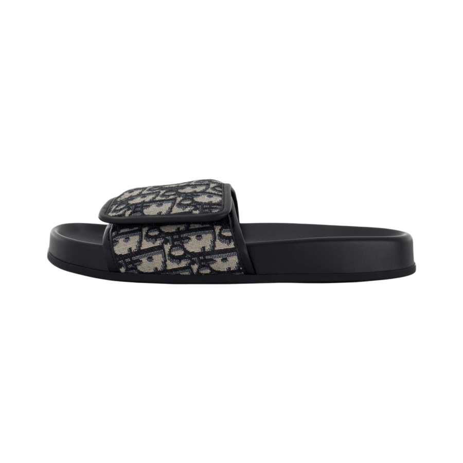 DIOR DIOR OBLIQUE Slide Slippers Men's Black