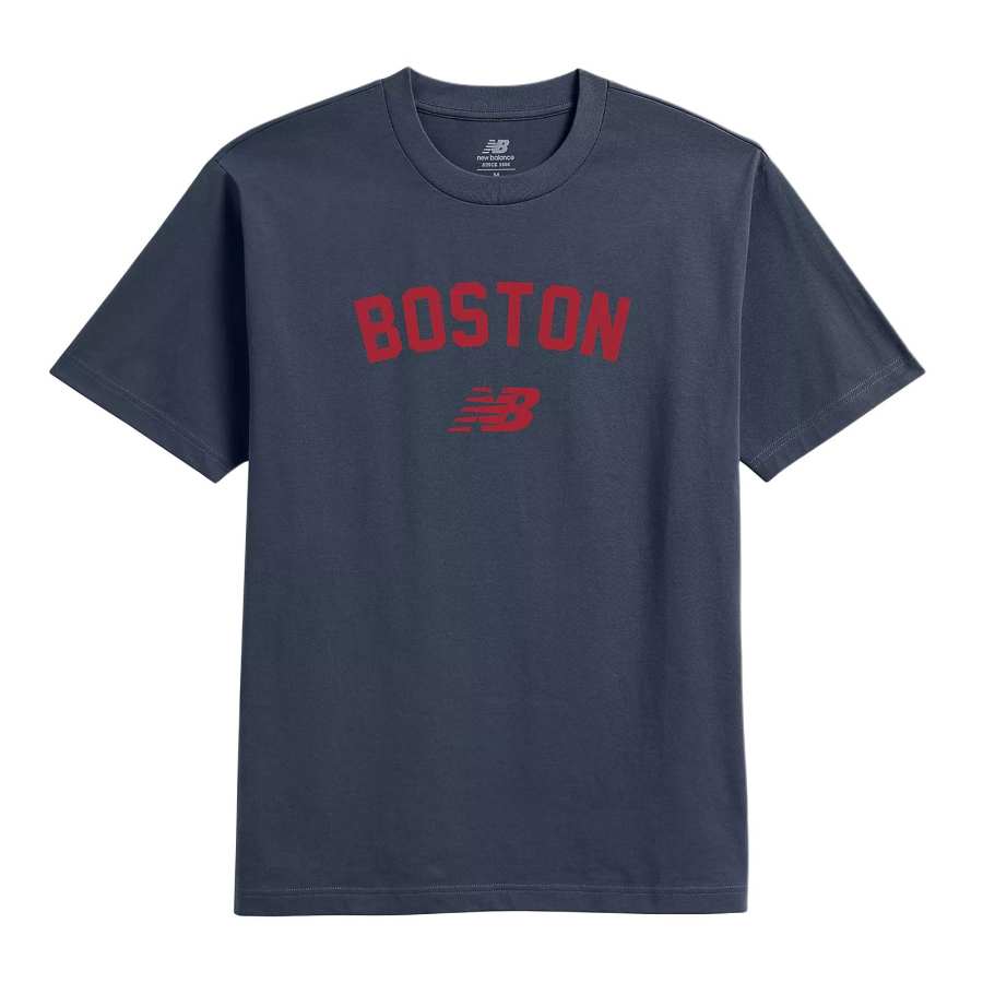 New Balance New Balance T Shirts Men's Marine Blue Crew Neck Moderate