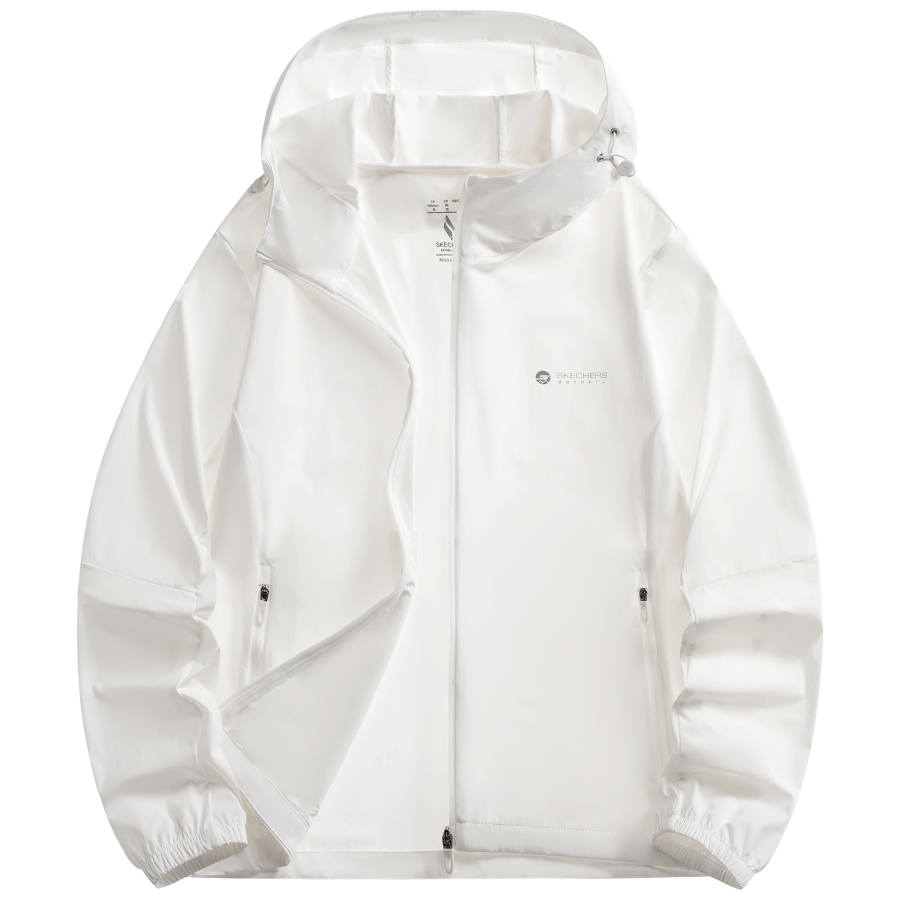 Skechers Sun Protection Clothing Unisex Ecru Hooded Non Detachable Thin Straight Fit
