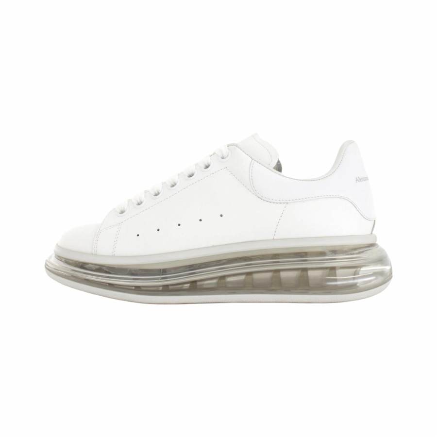 Alexander McQueen Oversized Sneaker Cow Leather Low top Stylish Skateboarding Shoes Men's White