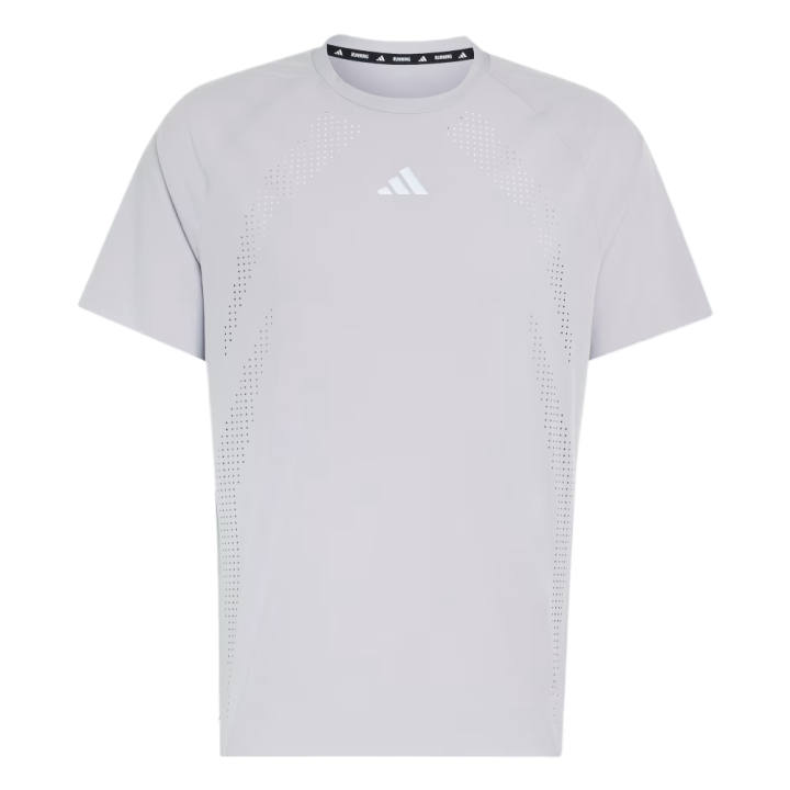 Adidas Adidas Aspyre Running T Shirts Men's Honor Gray Crew Neck Moderate