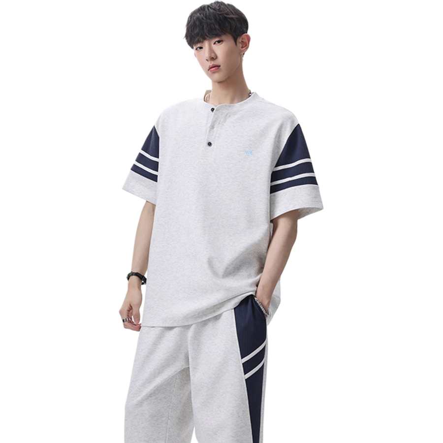 WARRIOR WARRIOR Casual Sportswear Unisex Navy Collar Thin