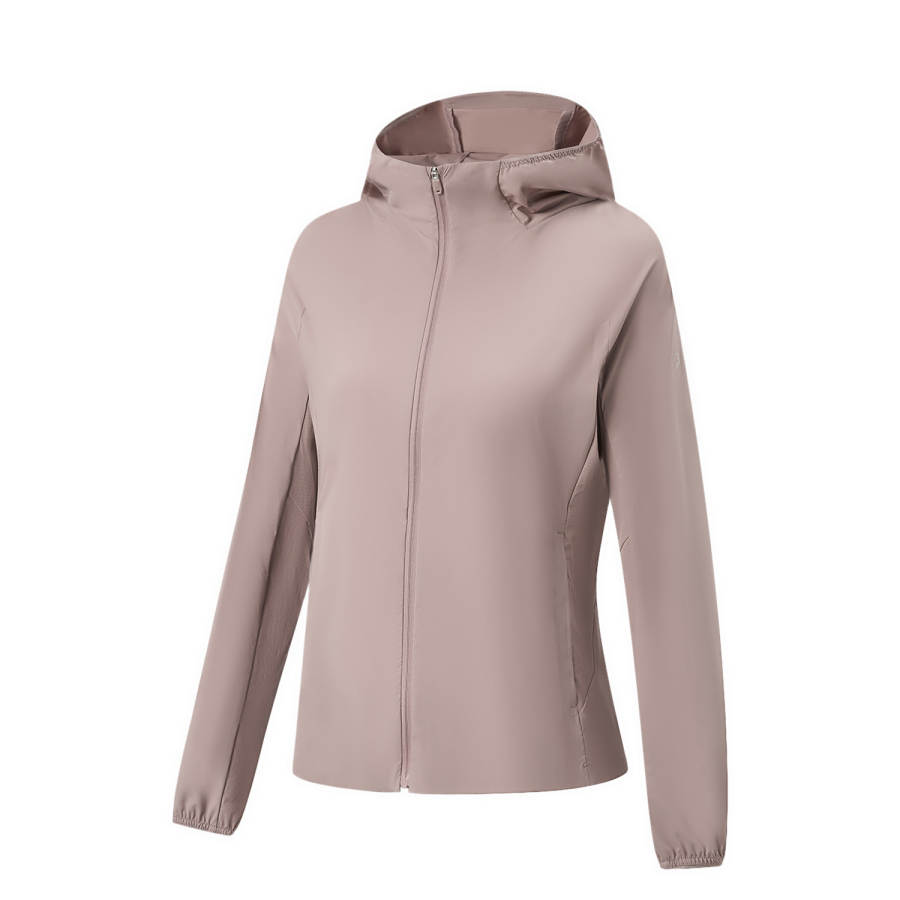 Li-Ning Li Ning Gold Logo | Sun Protection Clothing Women's Sand Clay Purple Hooded Non Detachable Moderate