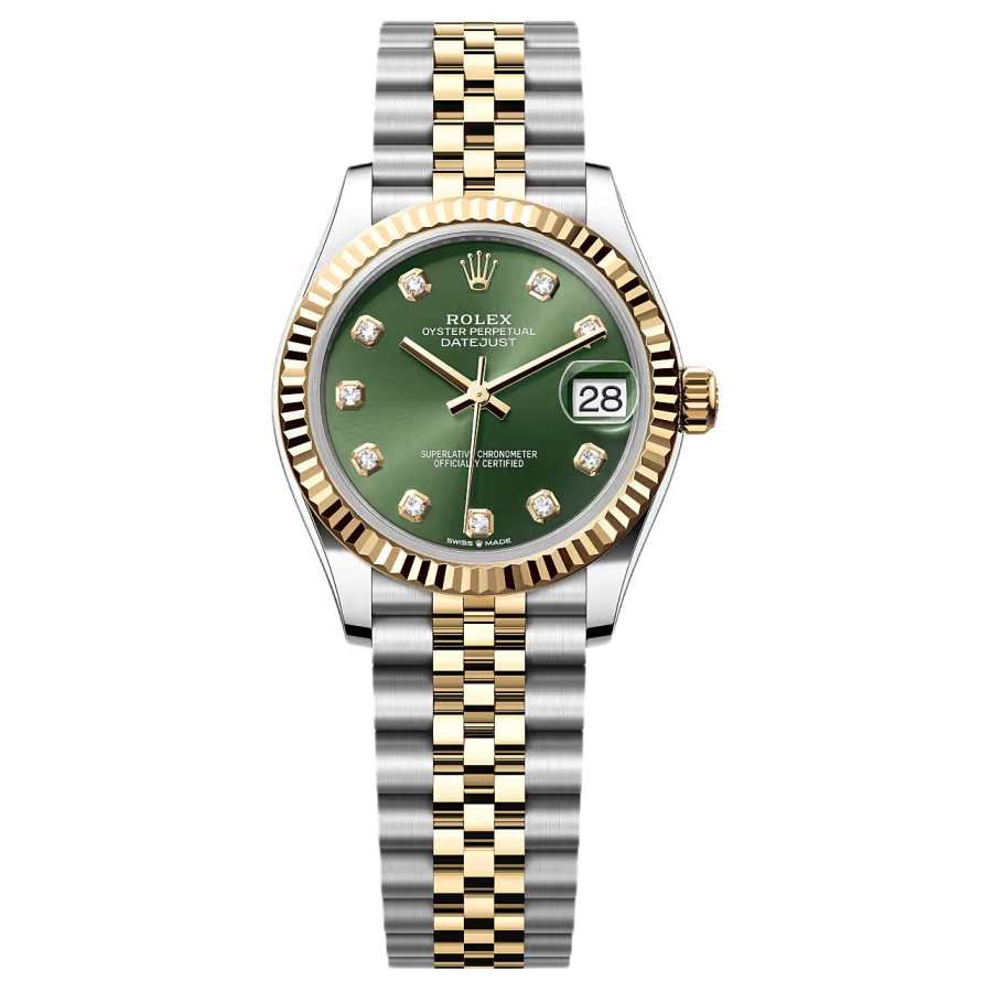 ROLEX Diamond Bezel Two Tone Datejust Collection Two Tone Datejust Automatic Mechanical Movement Women's Watch