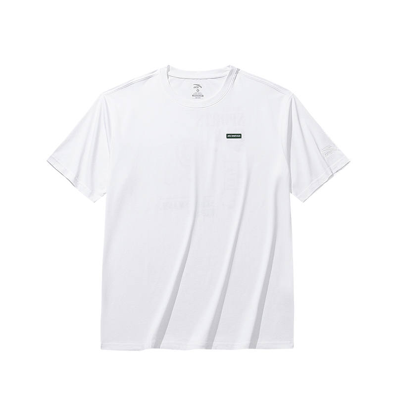 ANTA Feng Zhendong T Shirts Men's White Crew Neck Thin Straight Fit