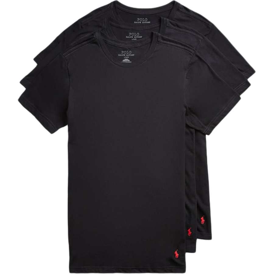 Polo Ralph Lauren T Shirts Men's Black Crew Neck Moderate Straight Fit