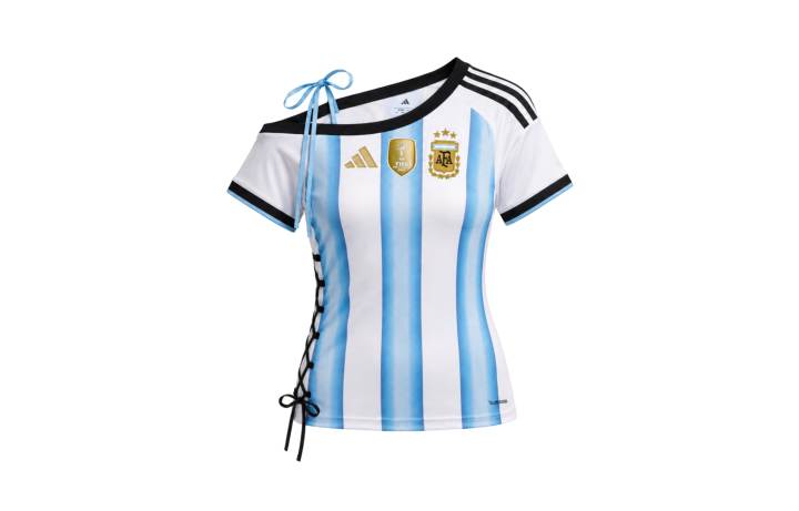 Adidas Adidas T Shirts Women's Light Blue Iris Blue White Yellow Asymmetrical Collar Moderate