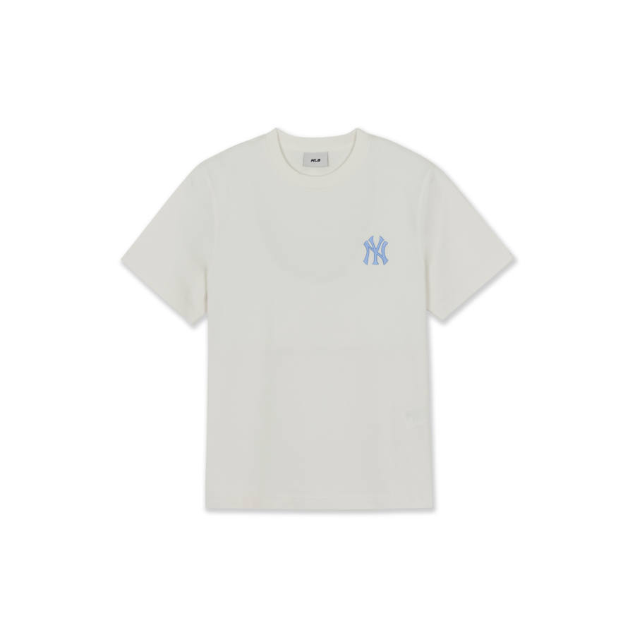 MLB New York Yankees T Shirts Unisex Cream Crew Neck Moderate