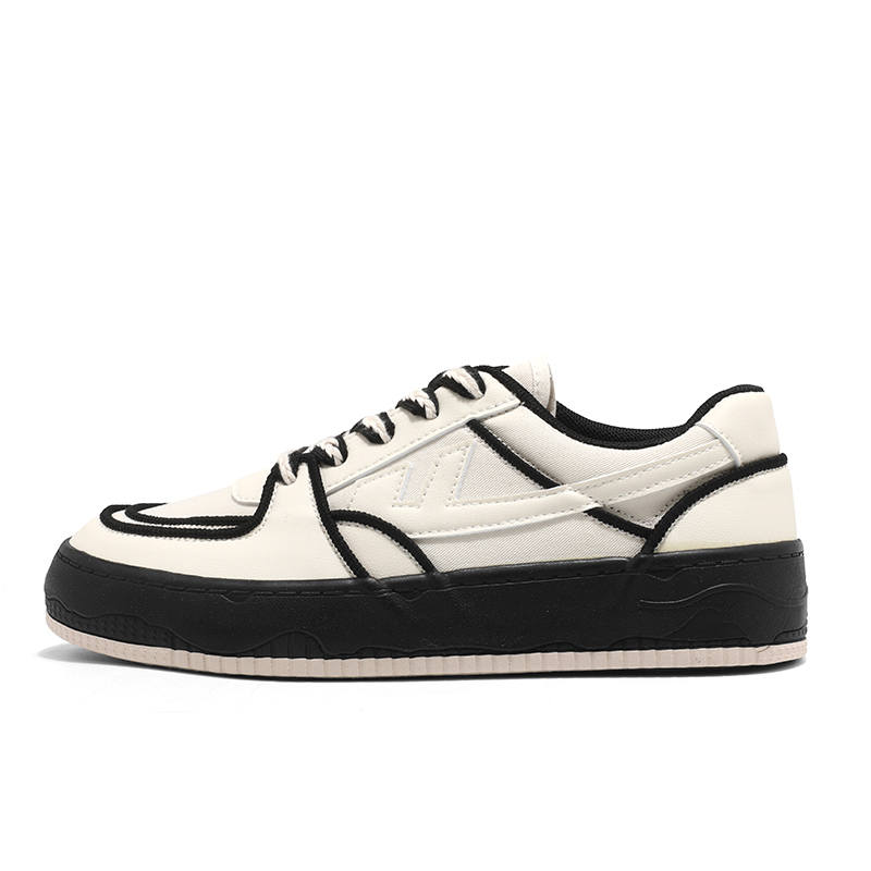 WARRIOR Skateboard Shoes Women's Low Top Beige Black