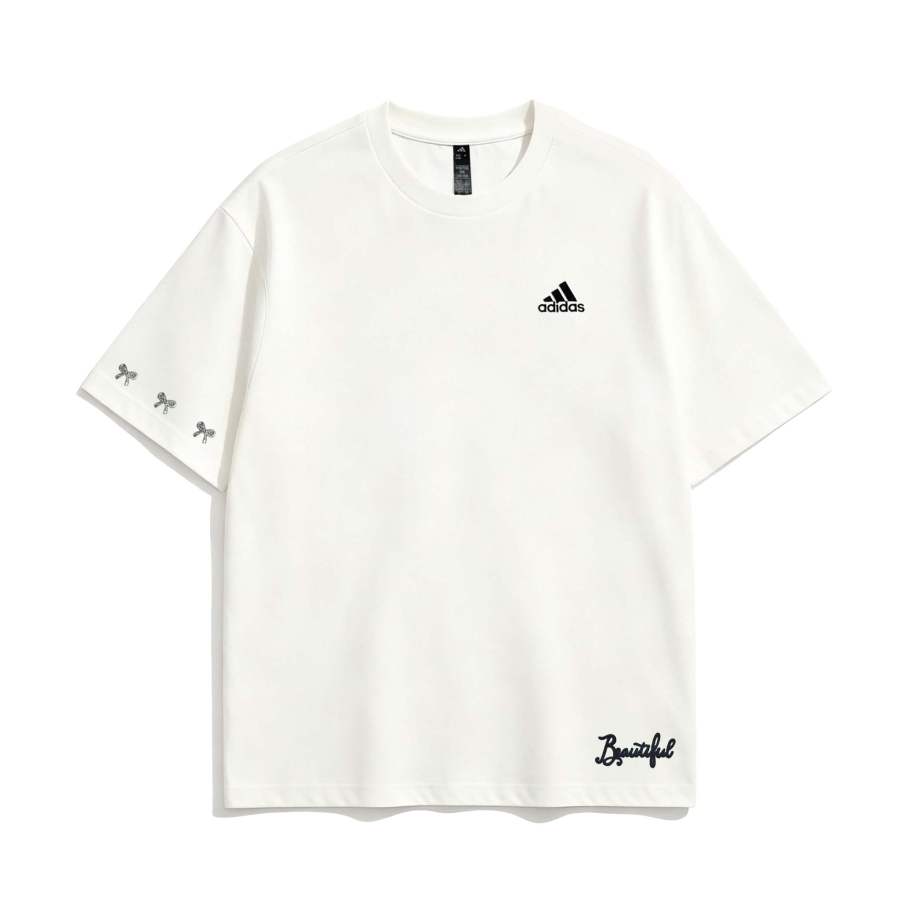 Adidas Adidas MUST HAVES T Shirts Unisex White Crew Neck Moderate Straight Fit