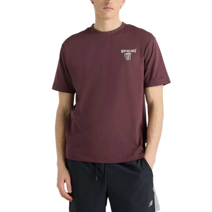 New Balance New Balance T Shirts Men's Cherry Bark Crew Neck Moderate