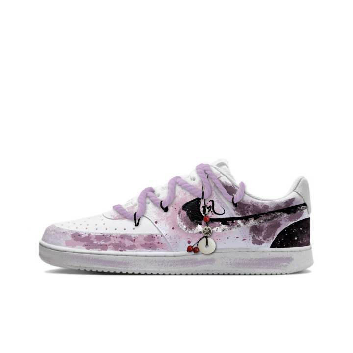 Nike Nike Court Vision Skateboard Shoes Unisex Low Top Purple/White