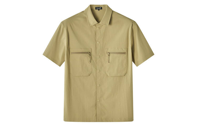 Clarks Shirts Men's Khaki 261907150 Lapel Moderate Straight Fit