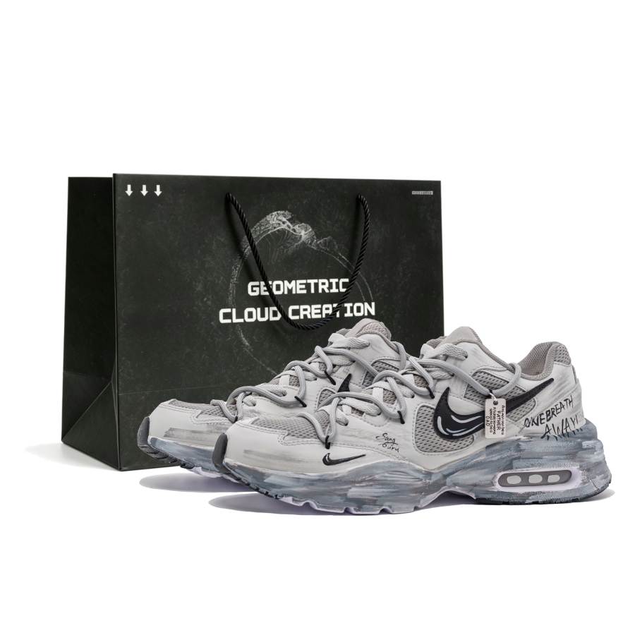 Nike Nike Air Max Fusion Cushioning Slip Resistant Low top Running Shoes Women's Gray Black