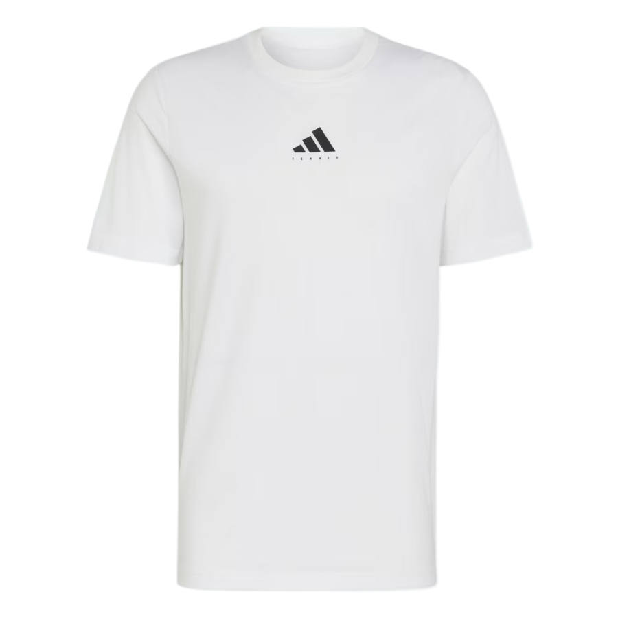 Adidas Adidas Tennis T Shirts Men's White/Black Crew Neck Moderate