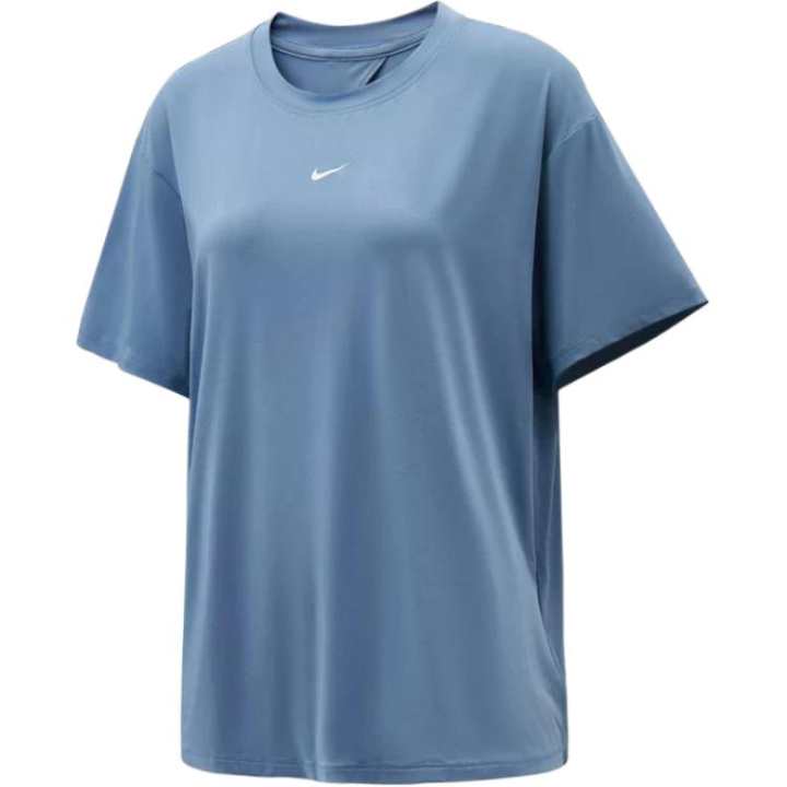 Nike Nike T Shirts Women's Navy Blue Crew Neck Moderate Straight Fit
