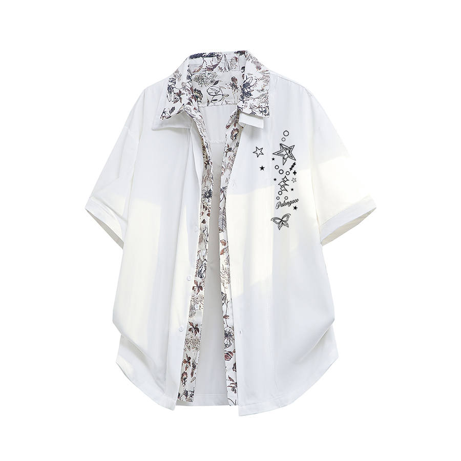 PAL ONGACO Shirts Unisex Lapel Thin Straight Fit