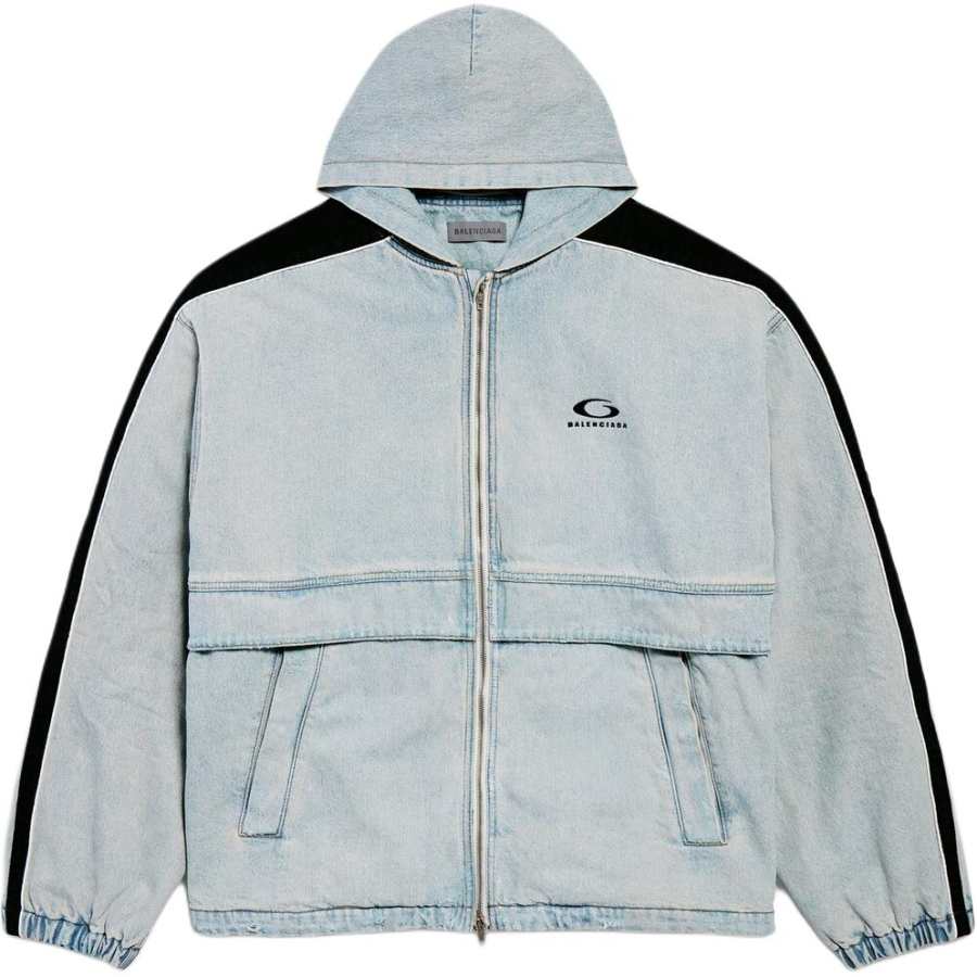Balenciaga Trench Coats Men's Light Blue Moderate
