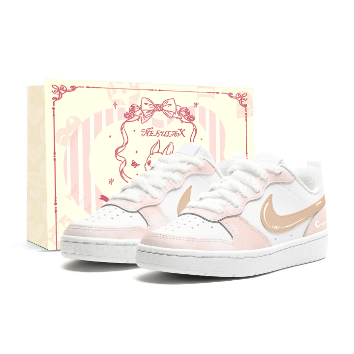 Nike Nike Court Borough Skateboard Shoes Women's Low Top Pink/Orange/White