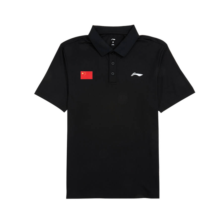 Li-Ning Li Ning Polo Shirts Unisex Black Label Attached Version Hot Melt Adhesive National Flag Logo Needs To Be Heat Transferred Separately Polo Collar Thin