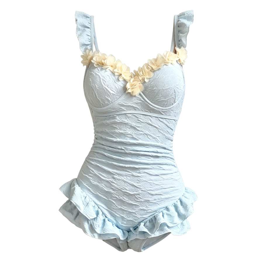 Sugarfunk One Piece Swimsuits Women's V Neck Thin Square Leg One Piece Swimsuit