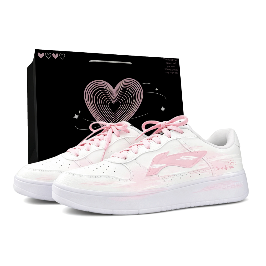 Li-Ning Li Ning Floating Boat Skateboard Shoes Women's Low Top Pink White
