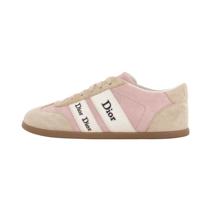 DIOR Ribbon Suede Low top Skateboard Shoes Women's Pink