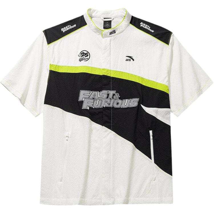 ANTA Life Collection Shirts Unisex Ivory White/Basic Black Stand Collar Moderate