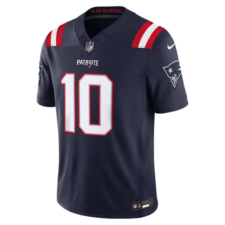 Nike Nike NFL Rugby Jerseys Men's Marine Blue V Neck Moderate