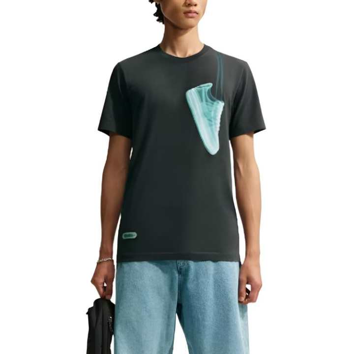 Nike Nike T Shirts Men's Charcoal Gray Crew Neck