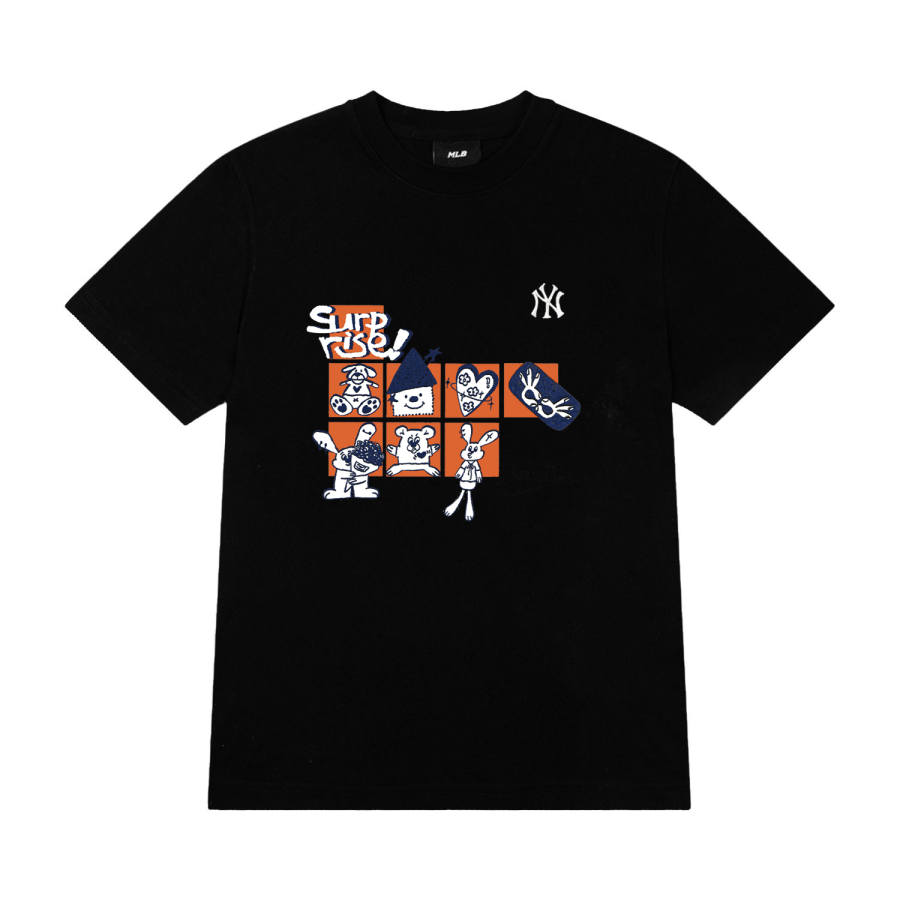 MLB MLB T Shirts Unisex Black Crew Neck Moderate Straight Fit