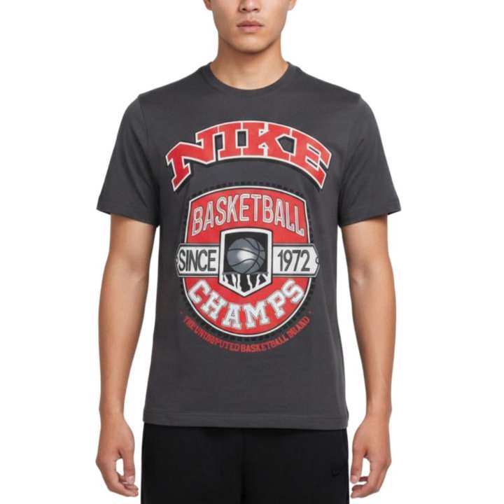 Nike Nike T Shirts Men's Gray/Red/White Crew Neck