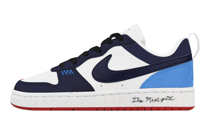 Nike Nike Court Borough Blue Obsidian Abrasion Resistant Slip Resistant Low top Skateboard Shoes Unisex White Blue Black