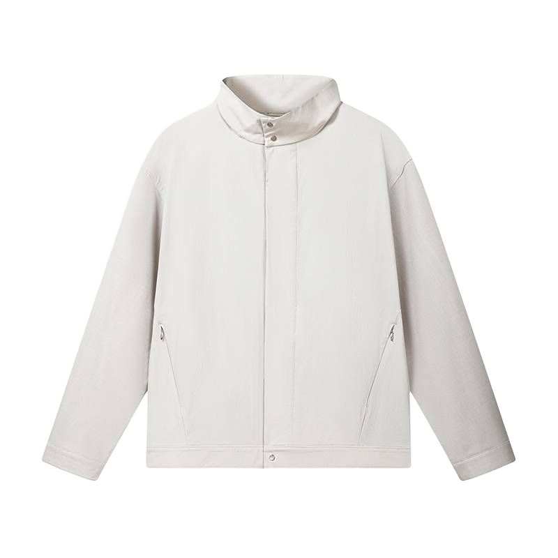 FILA X MOLANDI MILANO Jackets Men's Light Gray Ivory Stand Collar Moderate Other