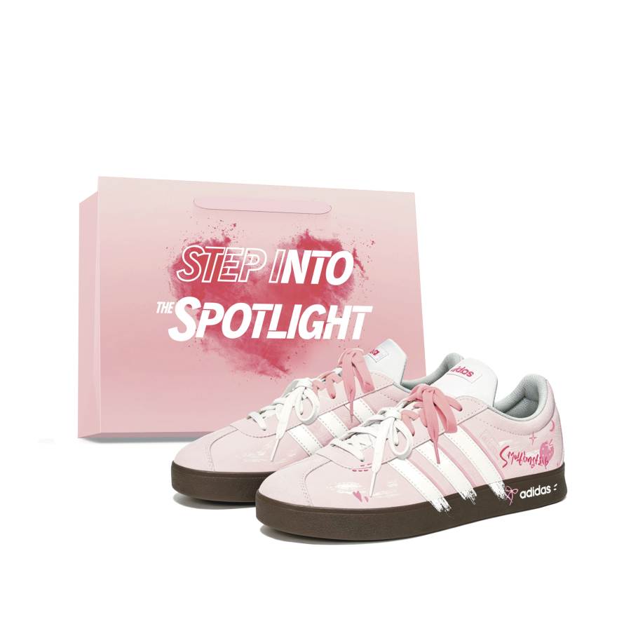 Adidas Adidas VL COURT 2.0 Skateboard Shoes Unisex Low Top White Pink