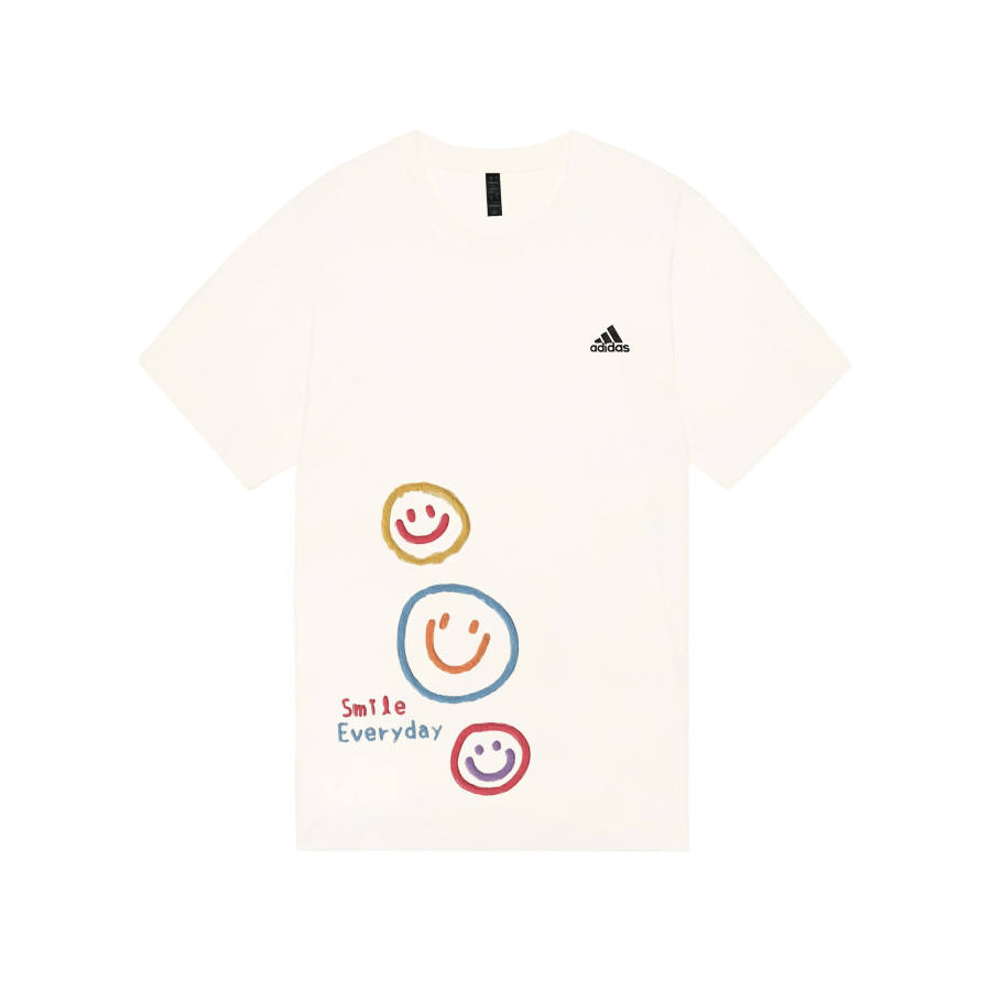 Adidas Adidas MUST HAVES T Shirts Unisex Ecru Crew Neck Moderate