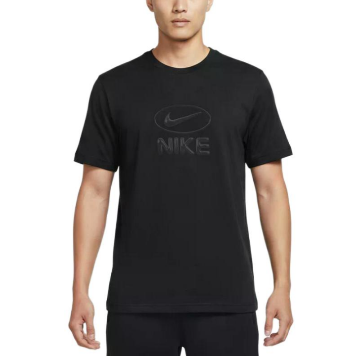 Nike Nike T Shirts Men's Black Crew Neck Moderate Straight Fit