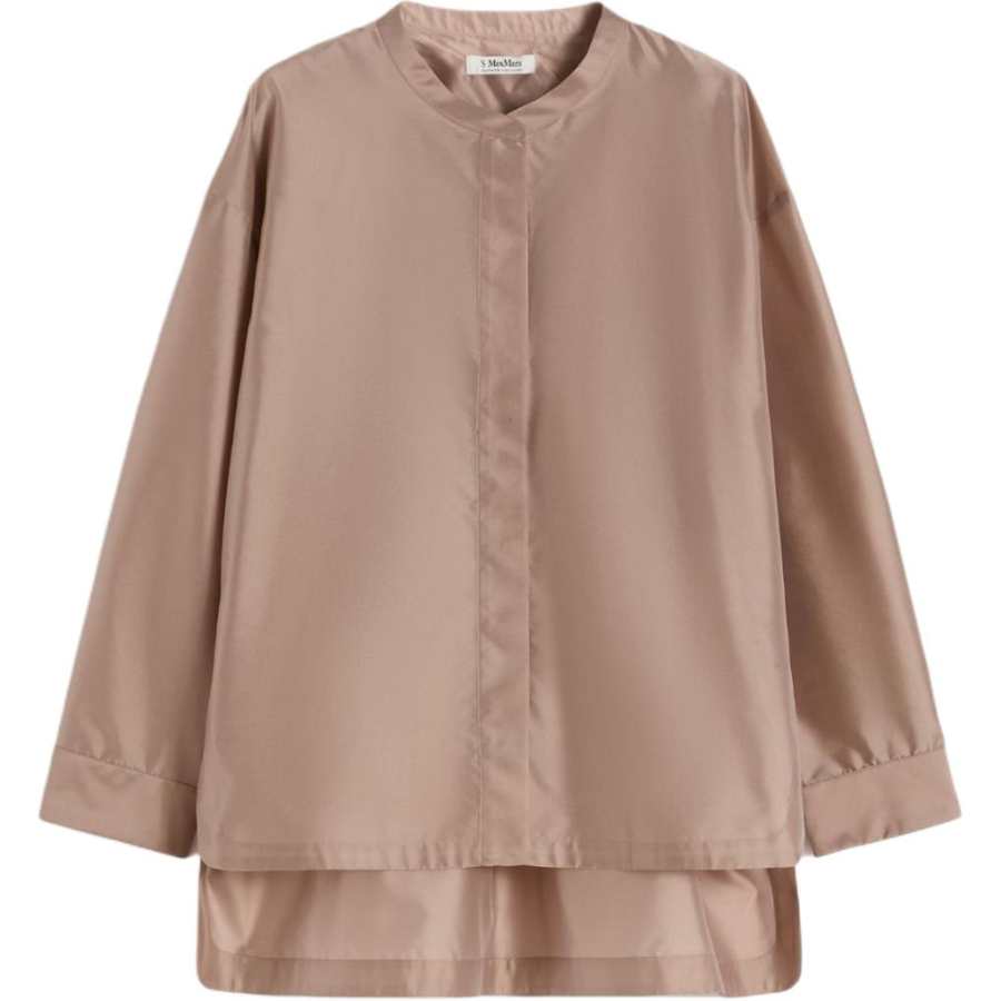 'S MAX MARA Shirts Women's Gray Pink Stand Collar Moderate Other