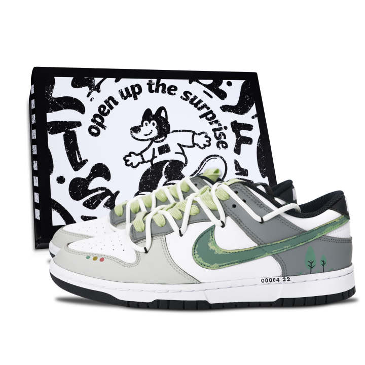 Nike Nike Dunk Skateboard Shoes Unisex Low Top Gray/White/Green