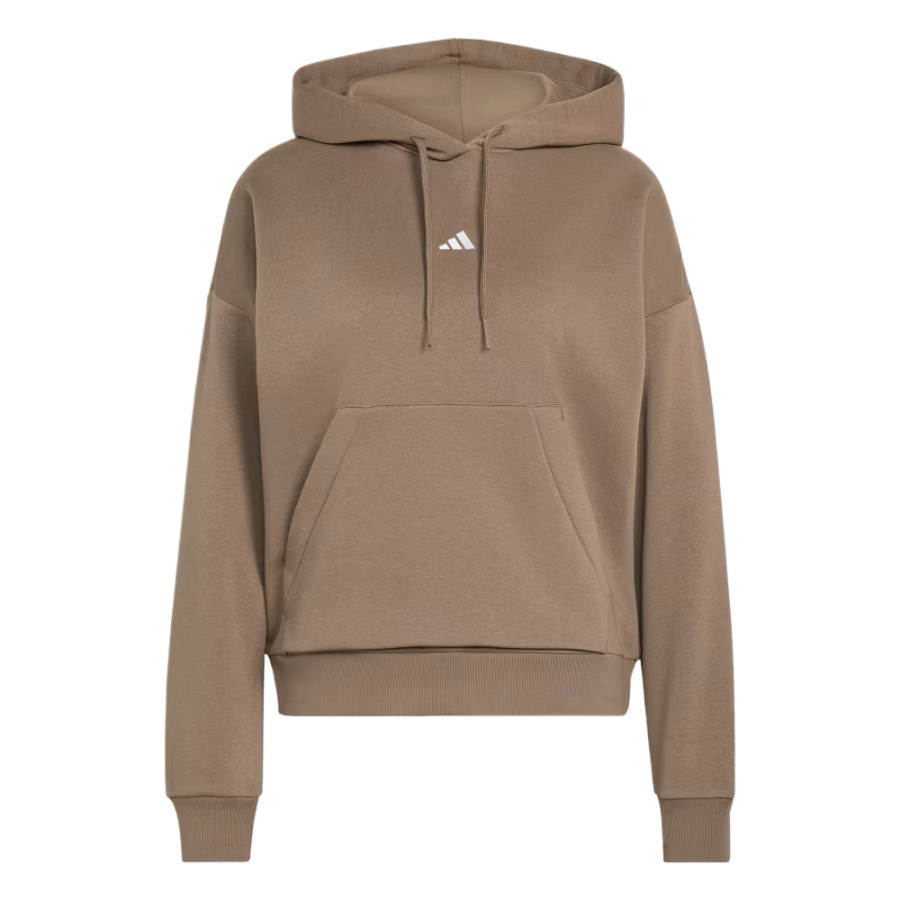Adidas Adidas ESSENTIALS Sweatshirts Women's Khaki Six/White Hooded Non Detachable Moderate