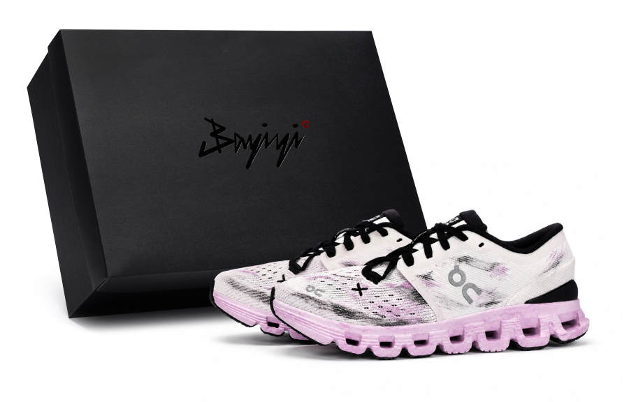 On Cloud X4 Running Shoes Unisex Low Top Black/White/Gray/Purple