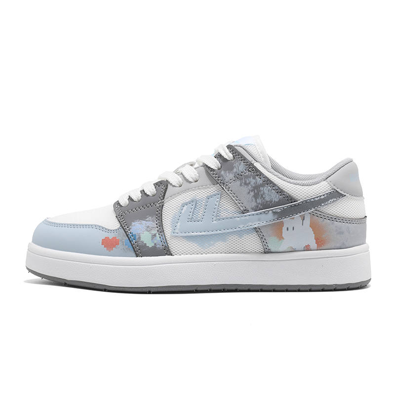 WARRIOR WARRIOR Skateboard Shoes Unisex Low Top White Gray Blue