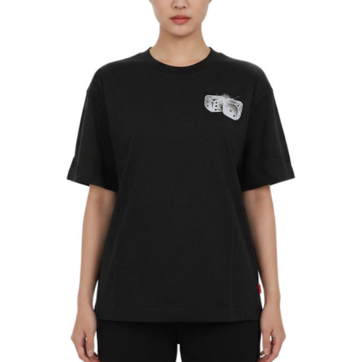 Jordan Jordan T Shirts Women's Black Crew Neck Moderate Straight Fit