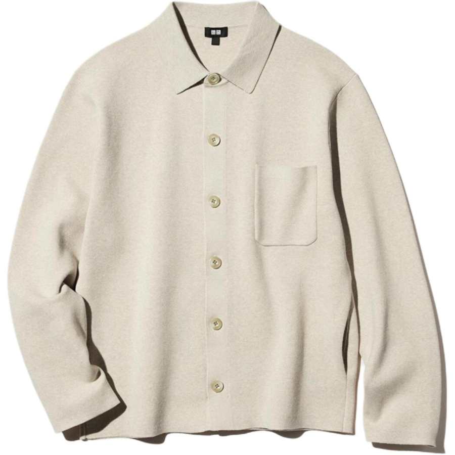 UNIQLO SS26 Knitwear Men's Light Beige Lapel Moderate