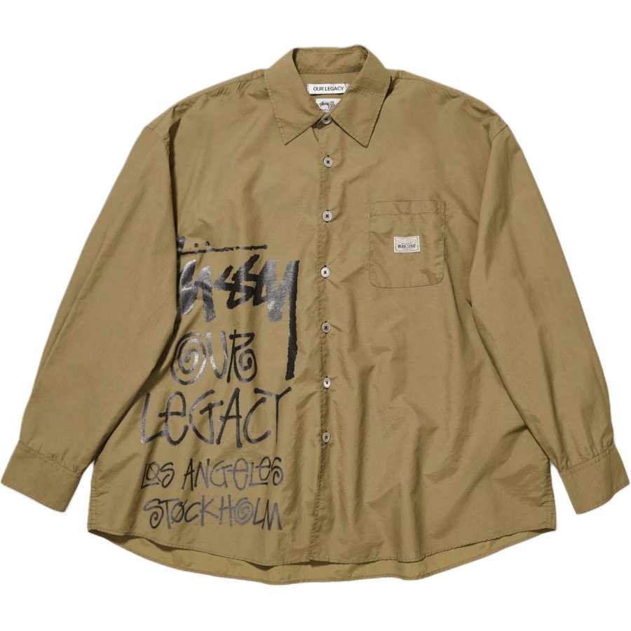 Stussy X OUR LEGACY OUR LEGACY Shirts Unisex Khaki Lapel Moderate Other