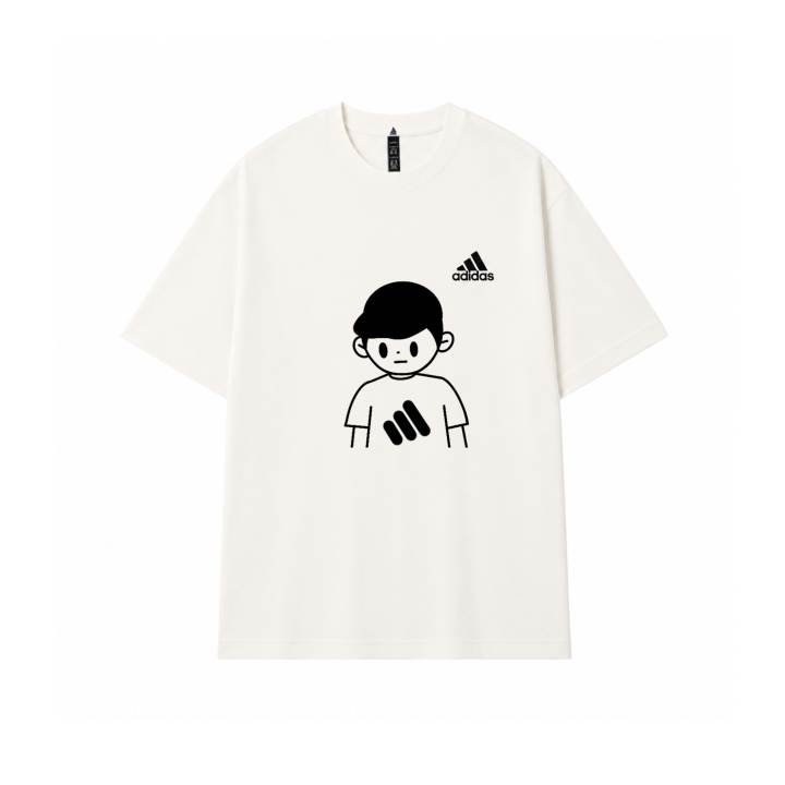 Adidas Adidas MUST HAVES T Shirts Unisex Ecru Crew Neck Moderate