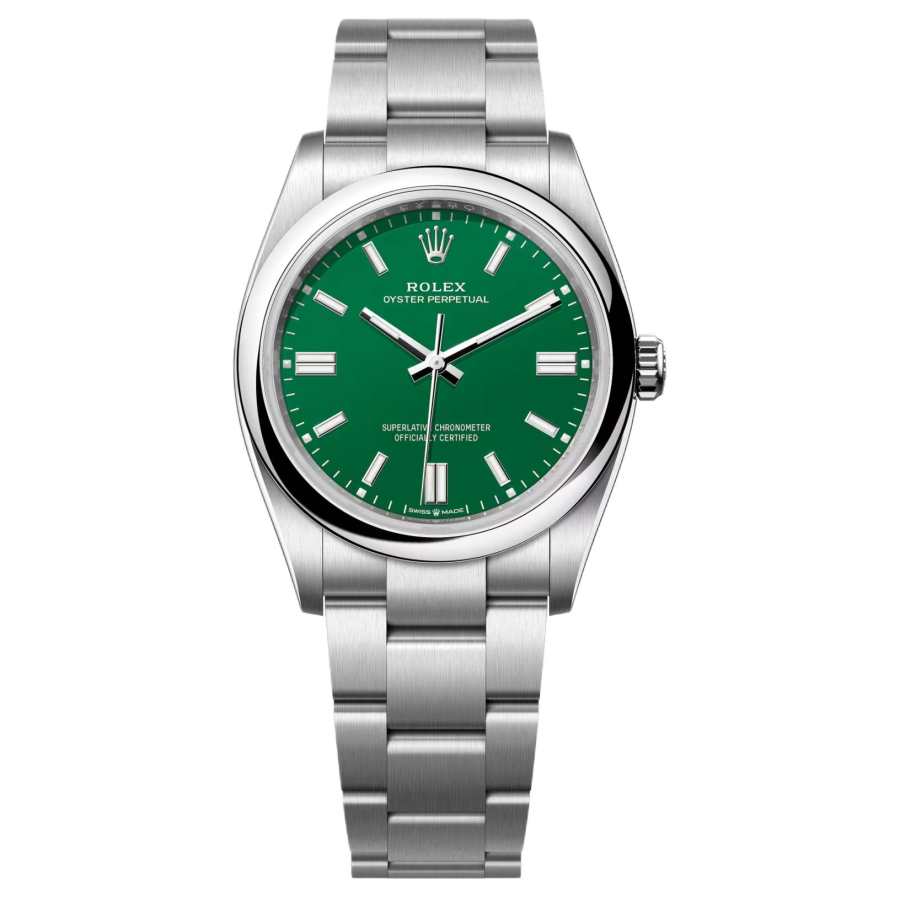 ROLEX Smooth Bezel, Oyster Perpetual Type Automatic Mechanical Movement Women's Watch 36mm Green Dial