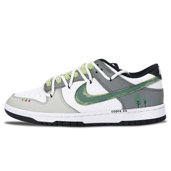 Nike Nike Dunk Skateboard Shoes Unisex Low Top Gray/White/Green