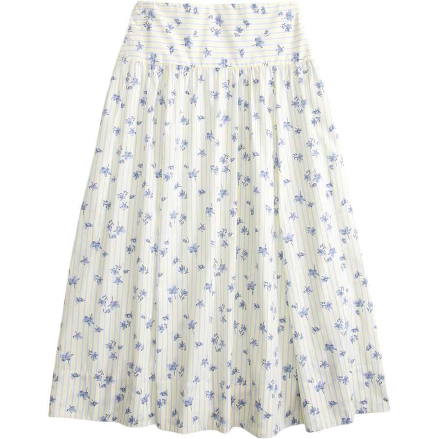 Abercrombie&Fitch Casual Long Skirts Women's Light Blue Floral Moderate Long Skirt Other